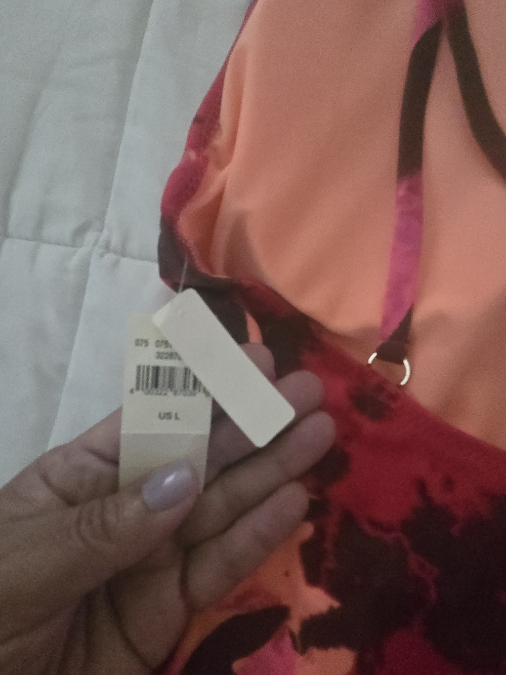 aerie One-Piece Swimsuit in Peach and Magenta Floral - Picture 4 of 5